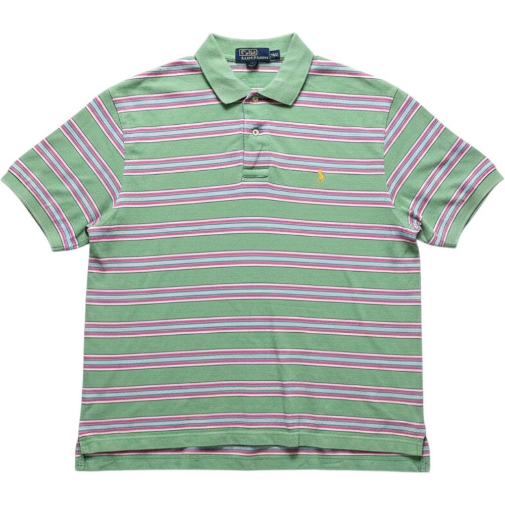 Polo Ralph Lauren Striped Polo Shirt Mens XXL Preppy 100% Cotton Pique Vintage